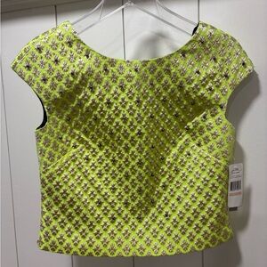 Phoebe by kay unger Green Multi Beaded Top New Size 2 NWT